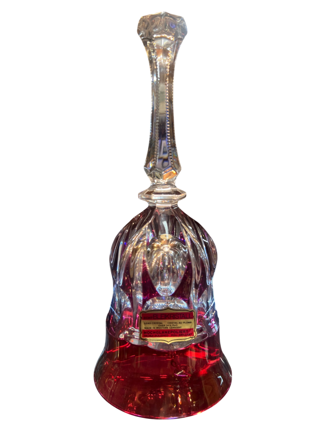 Bell Gold, Red, Clear Lead Crystal