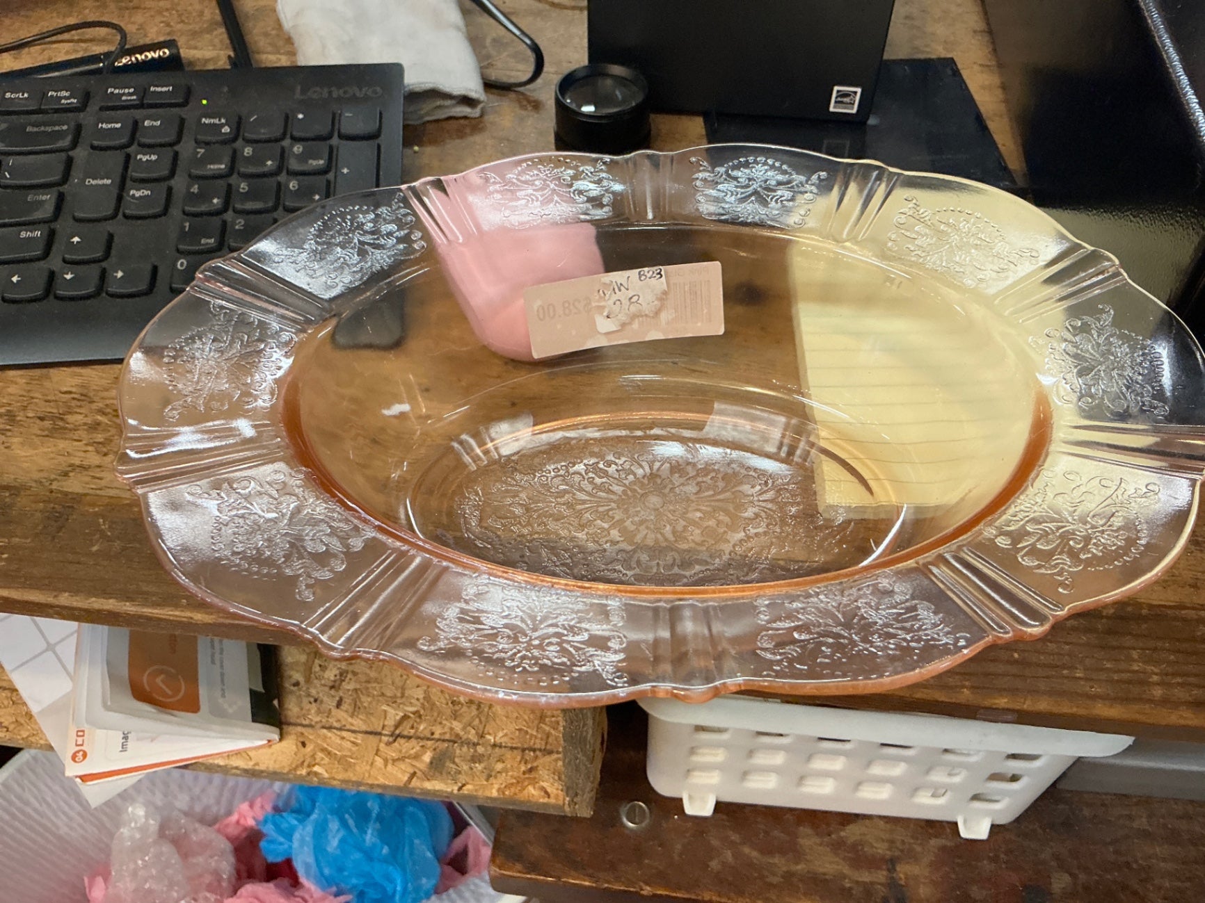 Decorative Wall Hanging Clear with a hint of pinkish hue Glass