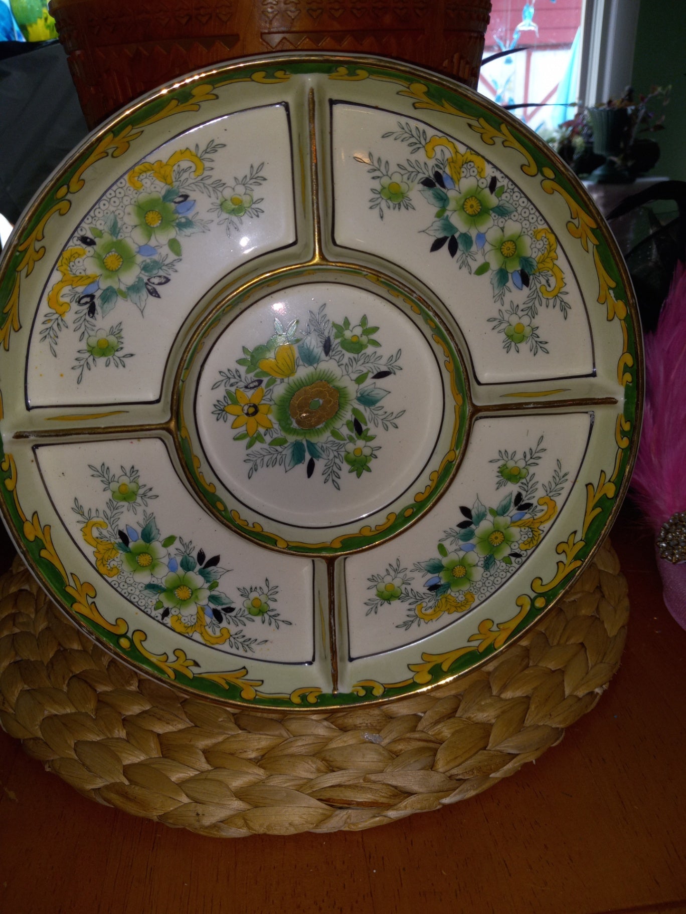 1930 Vintage Handpainted Moriyama Japanese dish dsc