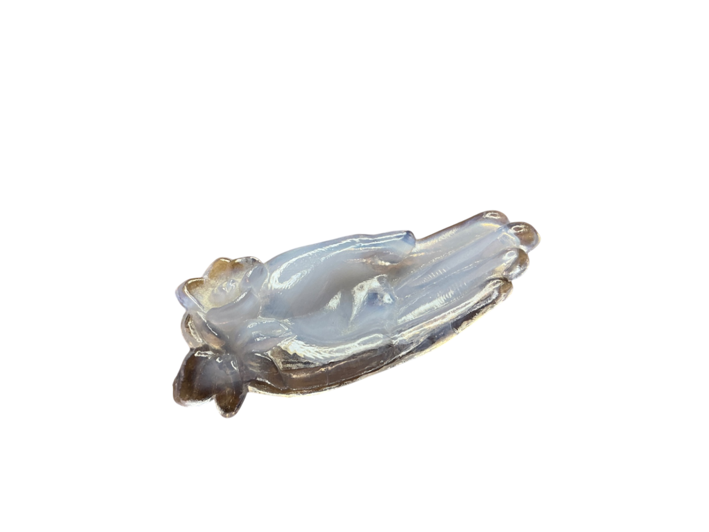 Boyd slag glass hand of friendship
