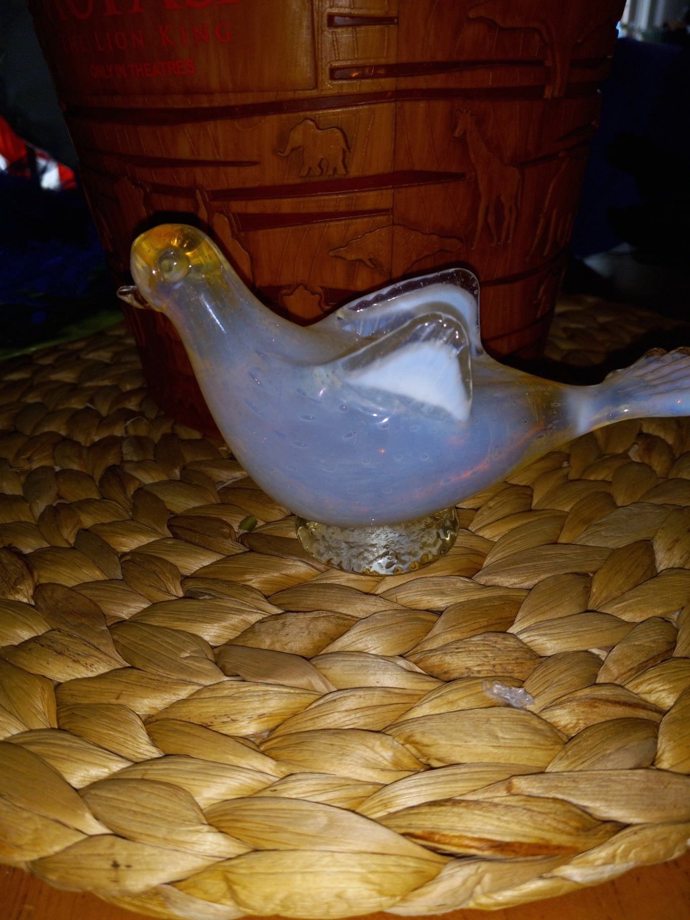 Murano Hand blown glass Opalescent Glass dove dsc