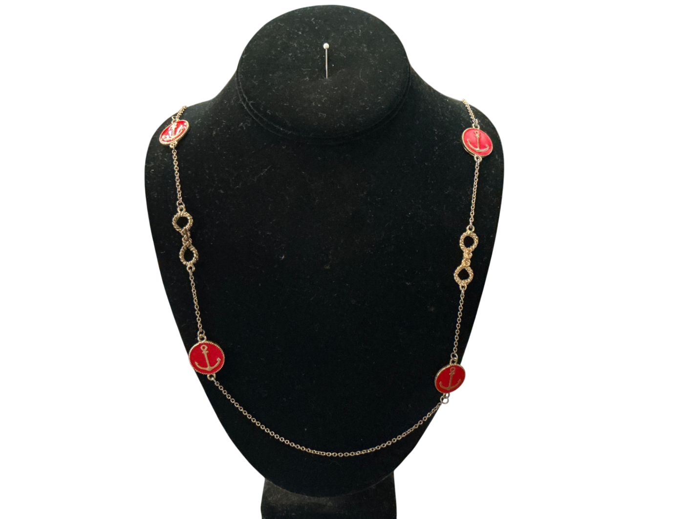Jewelry Gold and Red Metal with enamel accents
