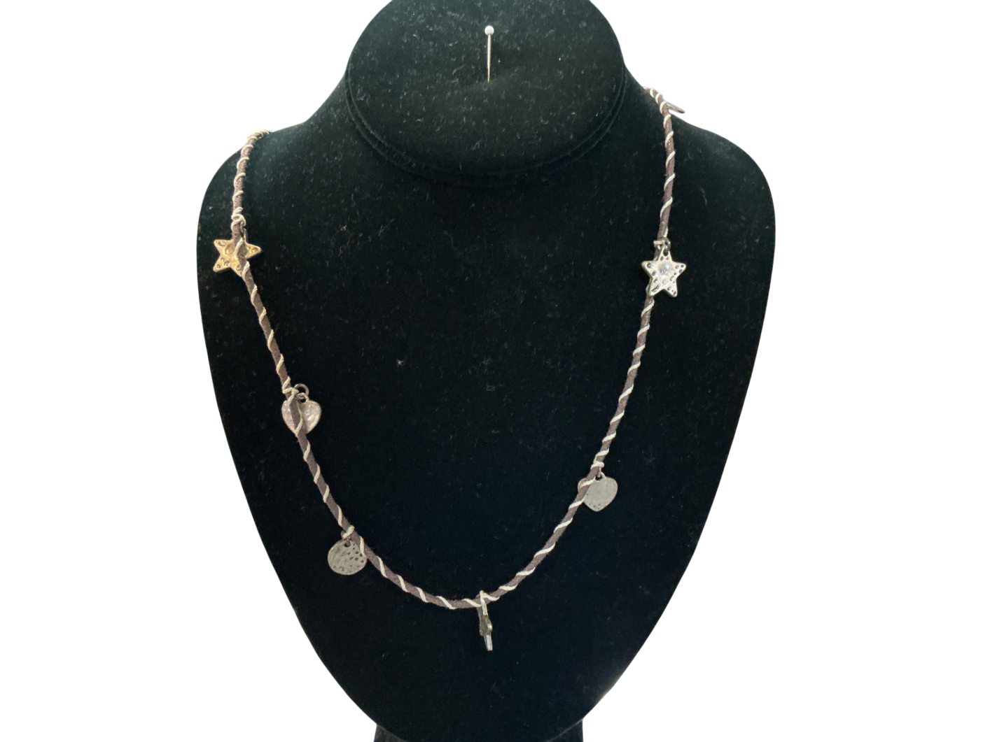 Costume Necklace Silver Metal