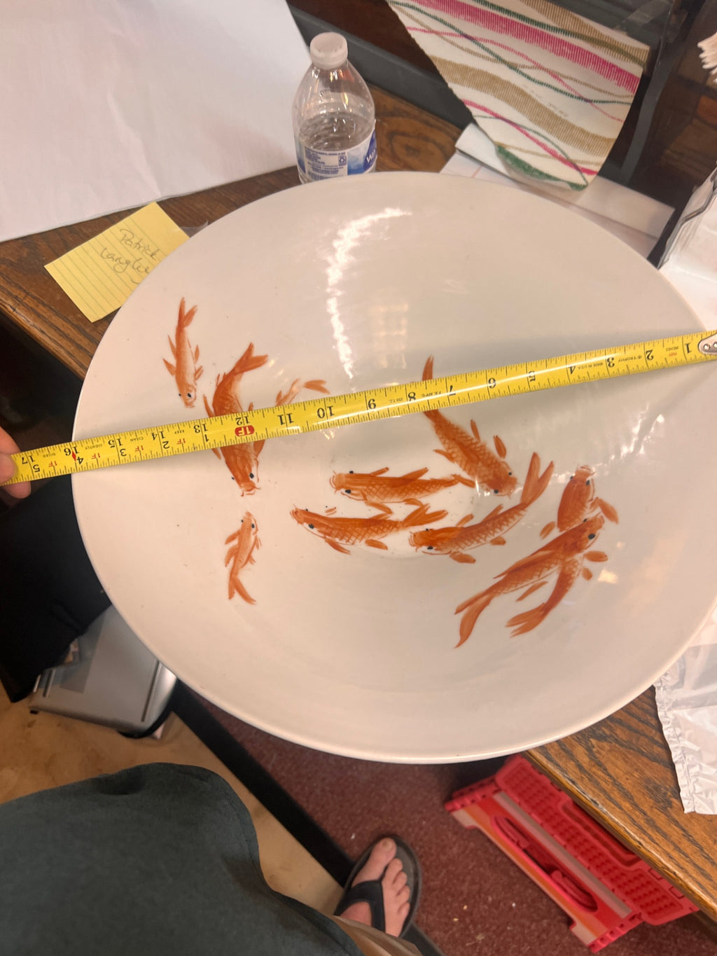 Chinese porcelain fish bowl (sometimes called a koi bowl or jardinière).
