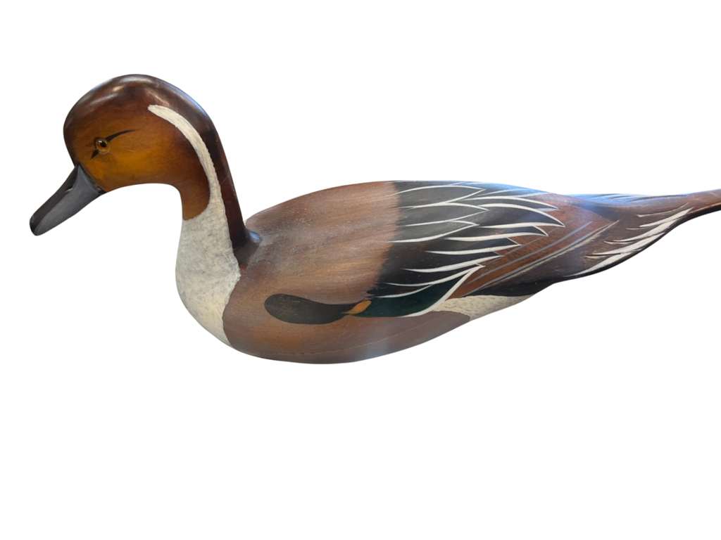 Hand-Carved Pintail Drake Duck Decoy – Signed by Perry Lyles – Folk Art Hunting Style