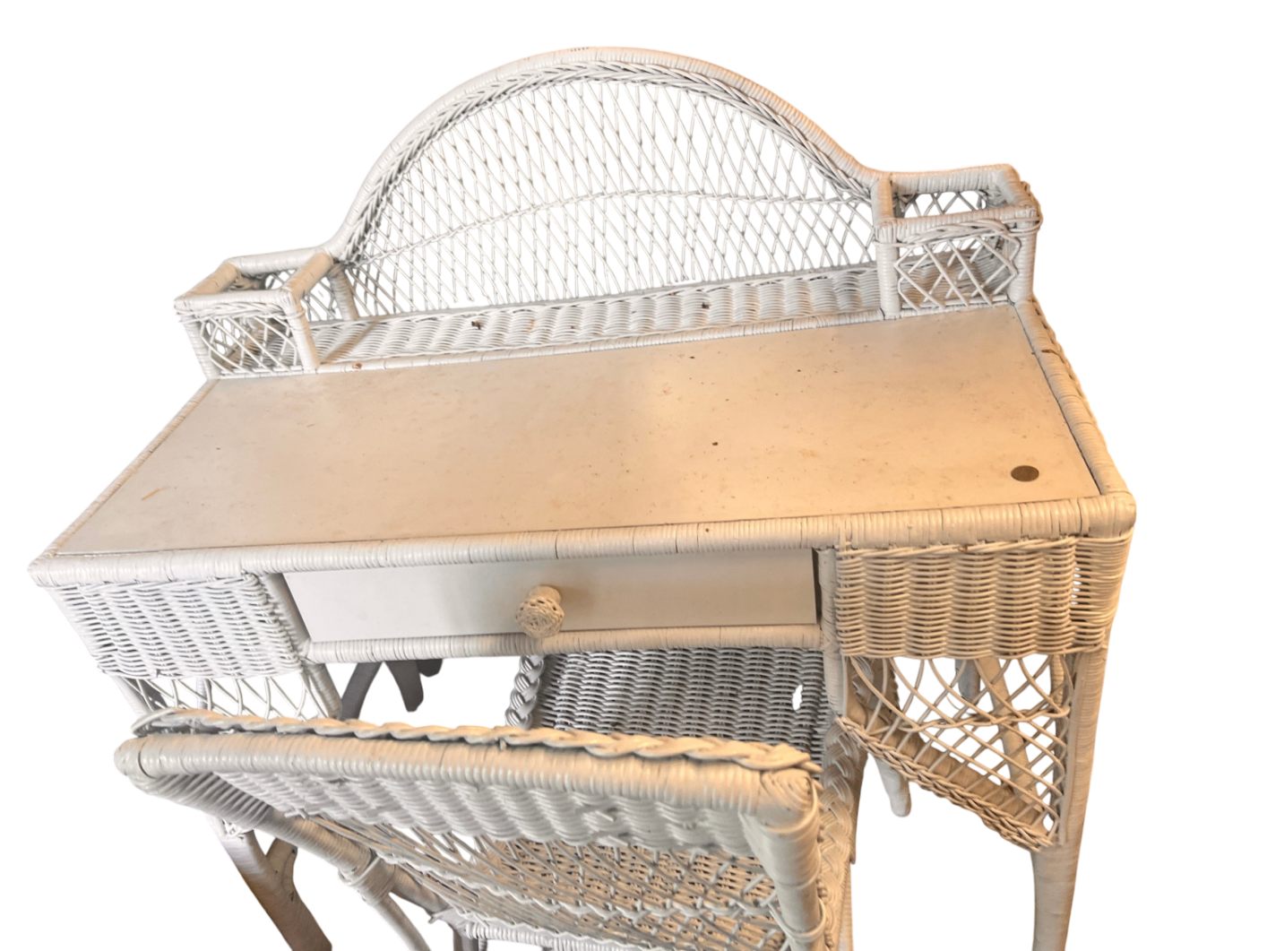 Rattan Desk with Chair