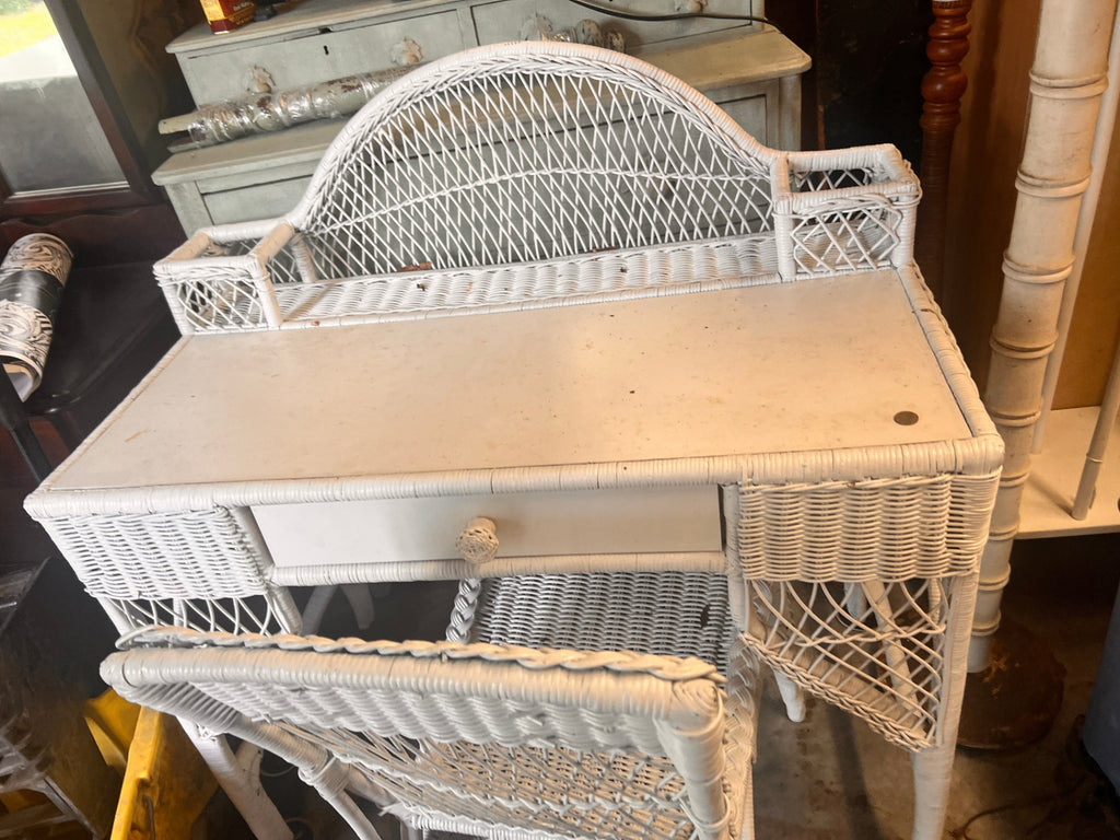 Rattan Desk with Chair