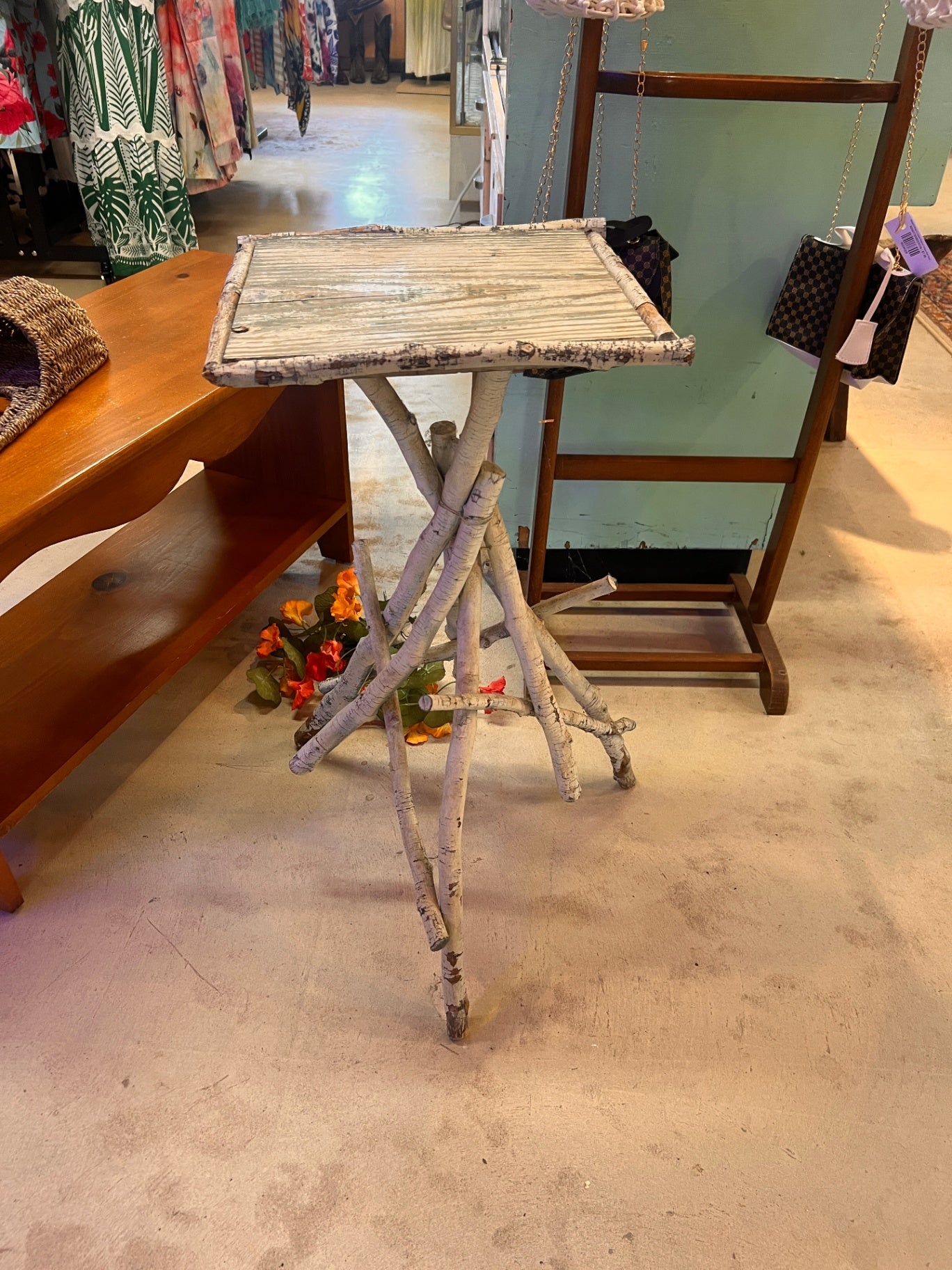 Rustic Birch Side Table