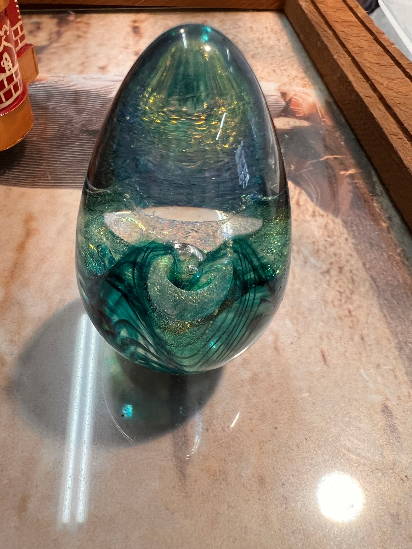 Paperweight Green Glass