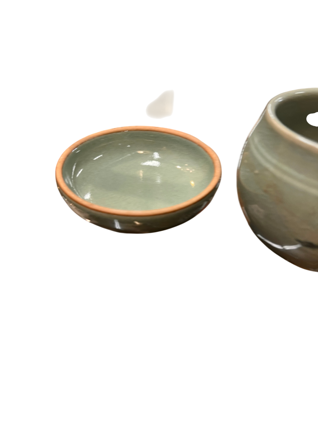 Elegant Korean Celadon Pottery Tea Set – Handcrafted Crackle Glaze with Crane Motif