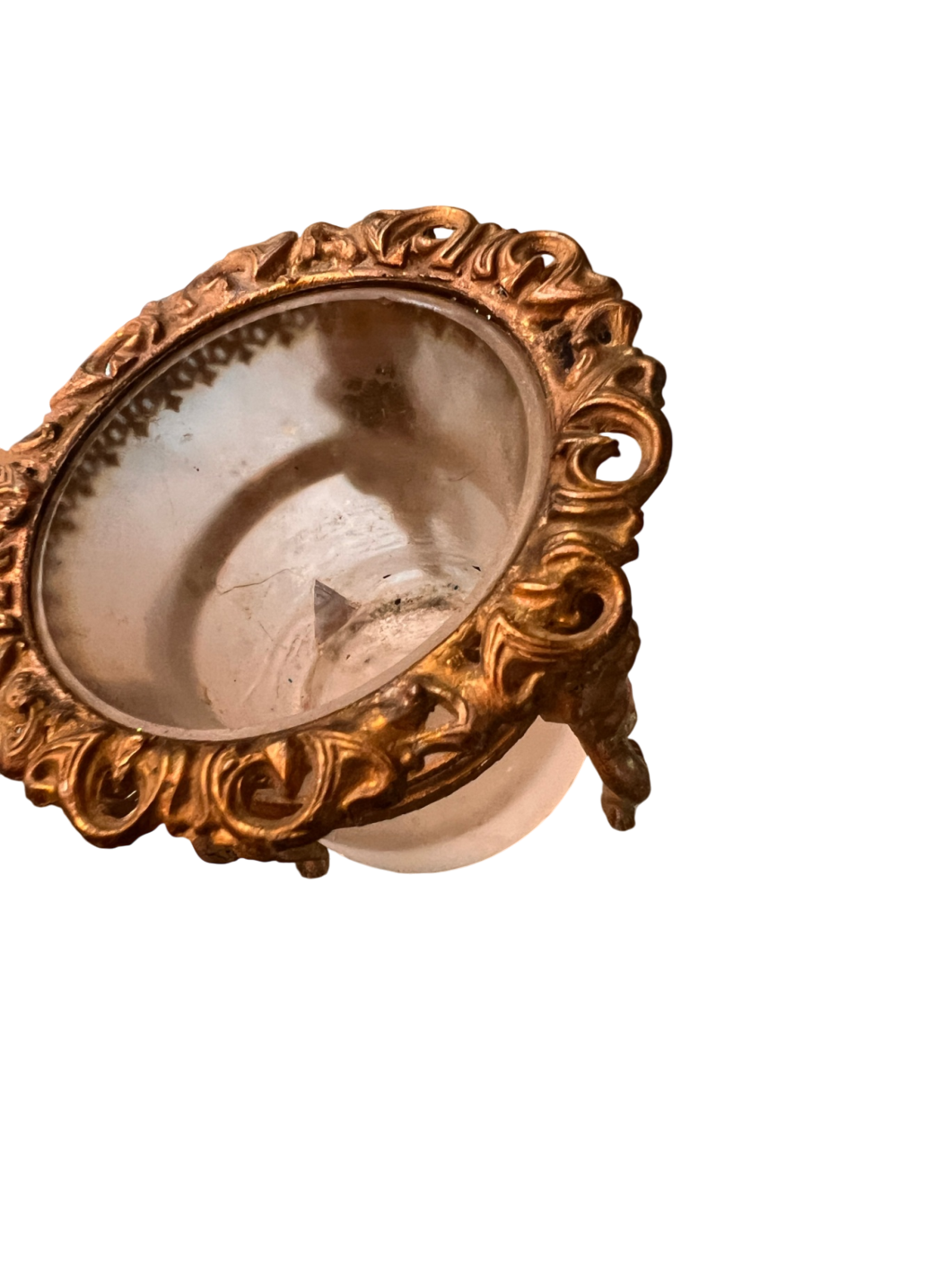 Vintage Frosted Glass & Gilded Bronze Cherub Cachepot Jardinière – Rococo Revival Style