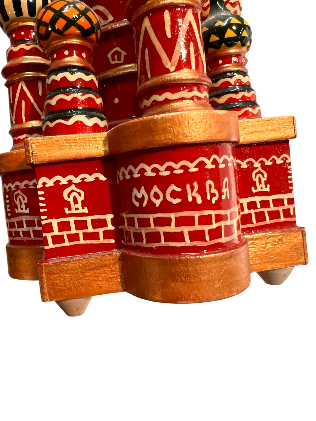 Vintage Russian Hand-Painted St. Basil’s Cathedral Wooden Music Box – Moscow Souvenir