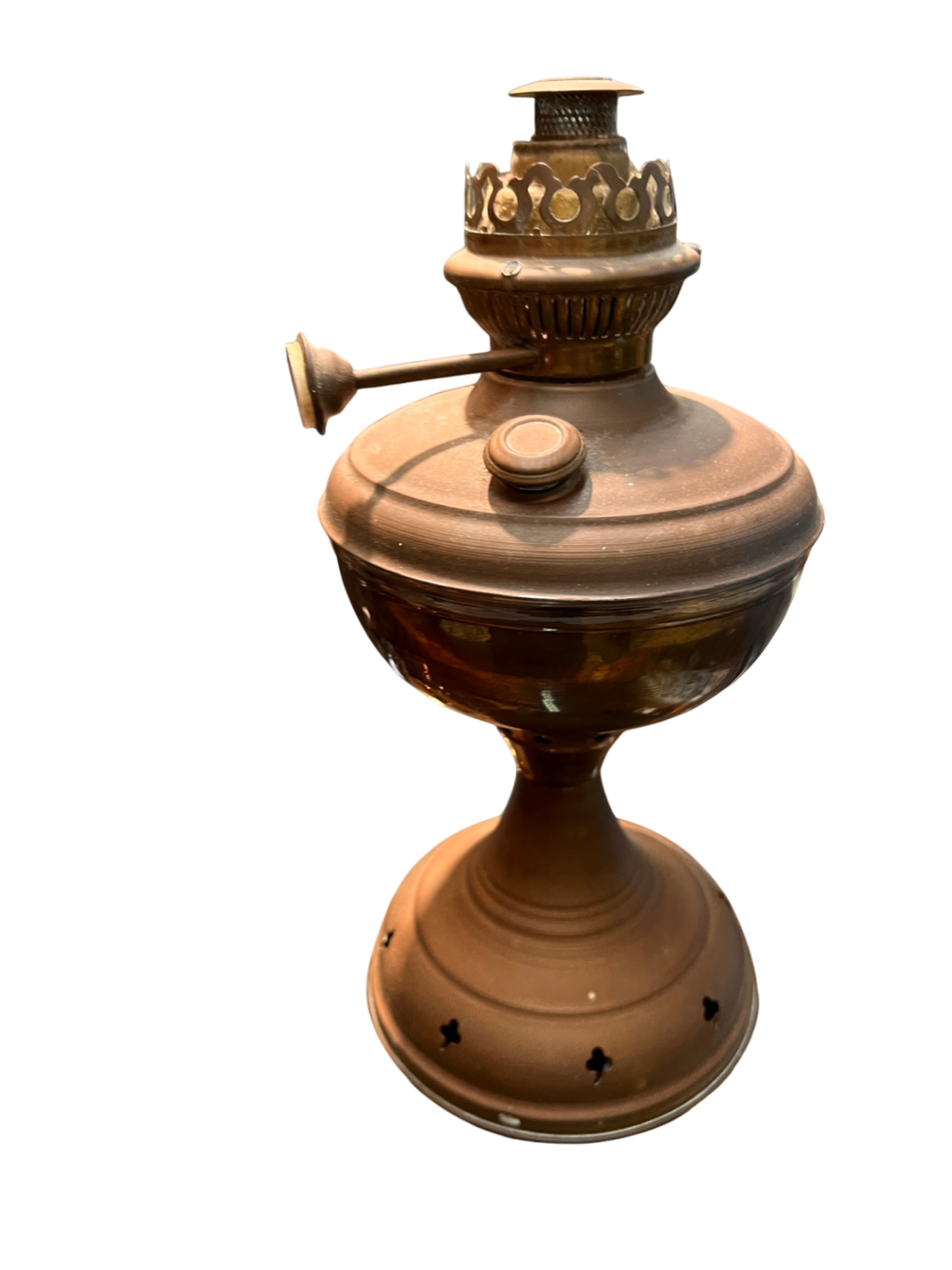 Vintage Brass Kerosene Oil Lamp by Co. MAHTAB – Persian & English Marking