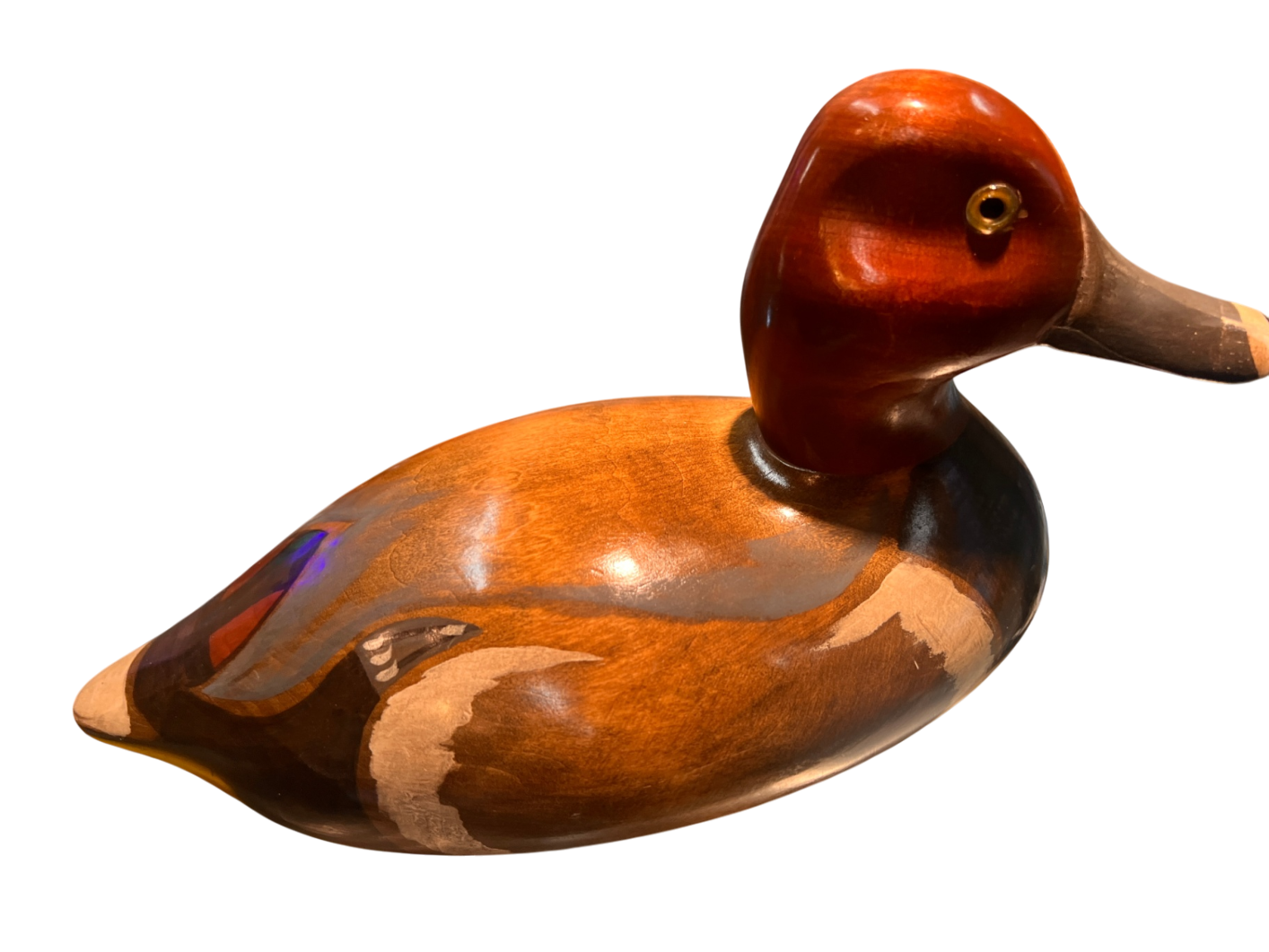 Hand-Carved Wooden Redhead Duck Decoy – WBF II Series – Rustic Lodge Decor
