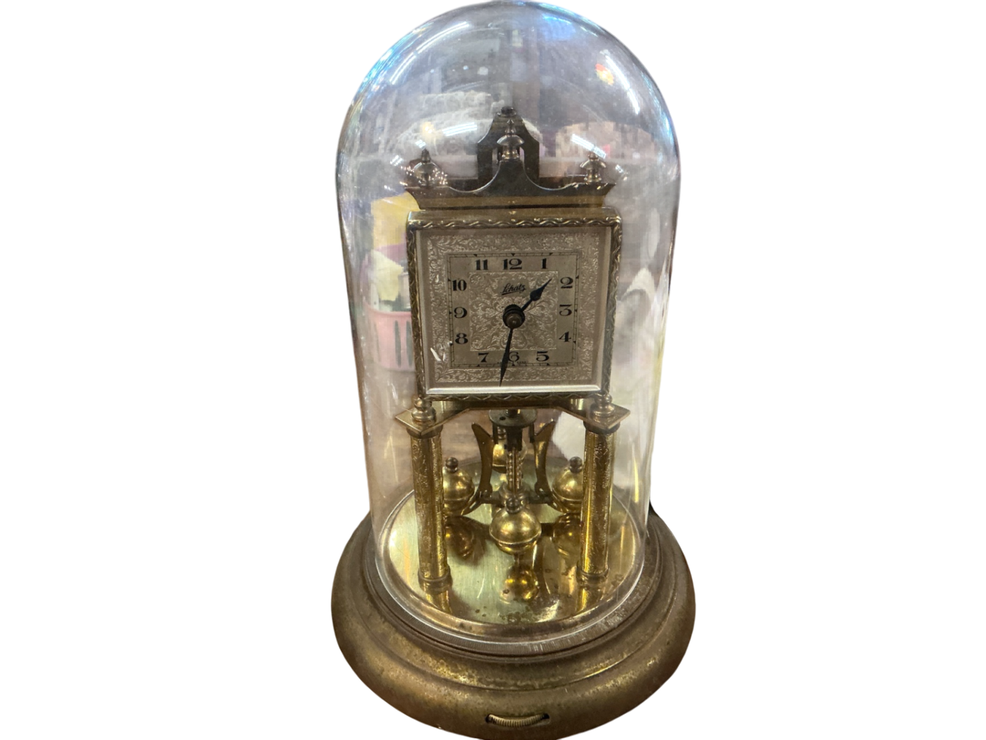 Decorative Clock Gold and Silver Metal and Glass