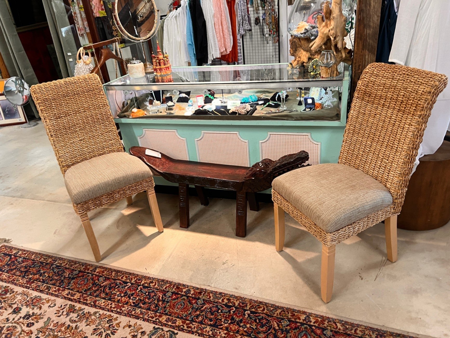 Chair Beige Wicker