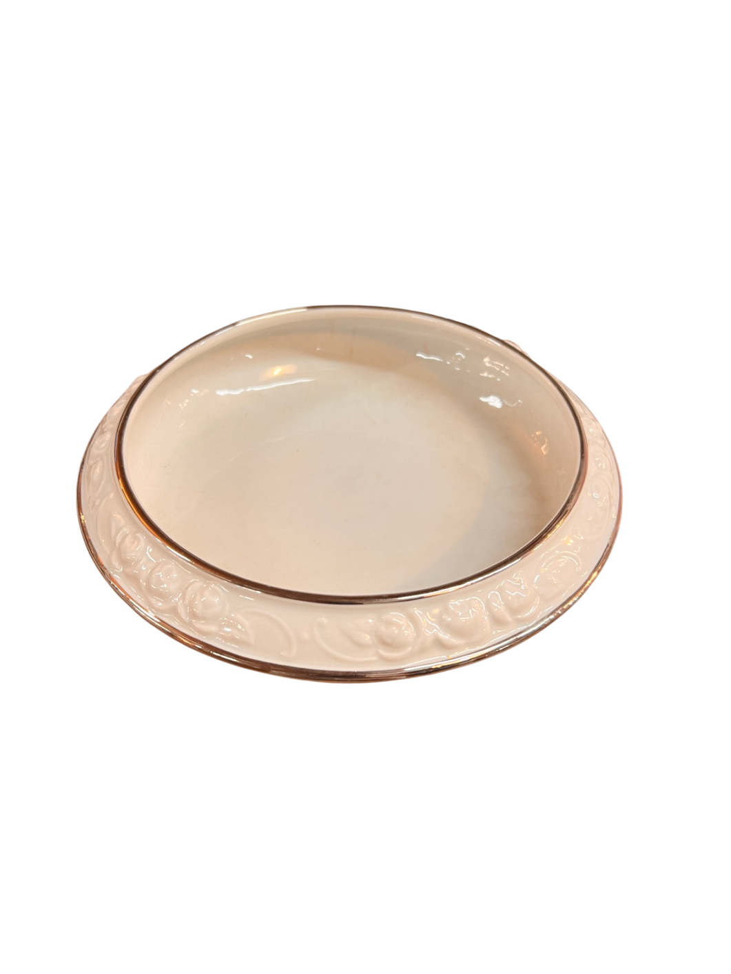 Gerold Porzellan Bavaria Embossed Porcelain Bowl / Candy Dish with Platinum Trim