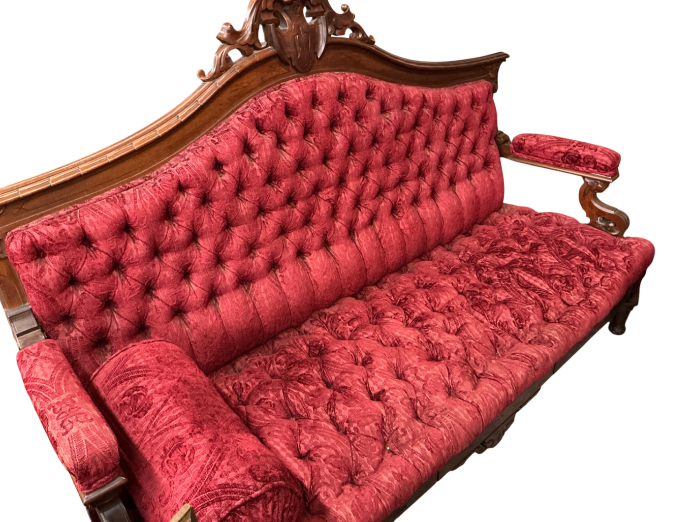 Red Parlor Set Sofa and Matching Chairs