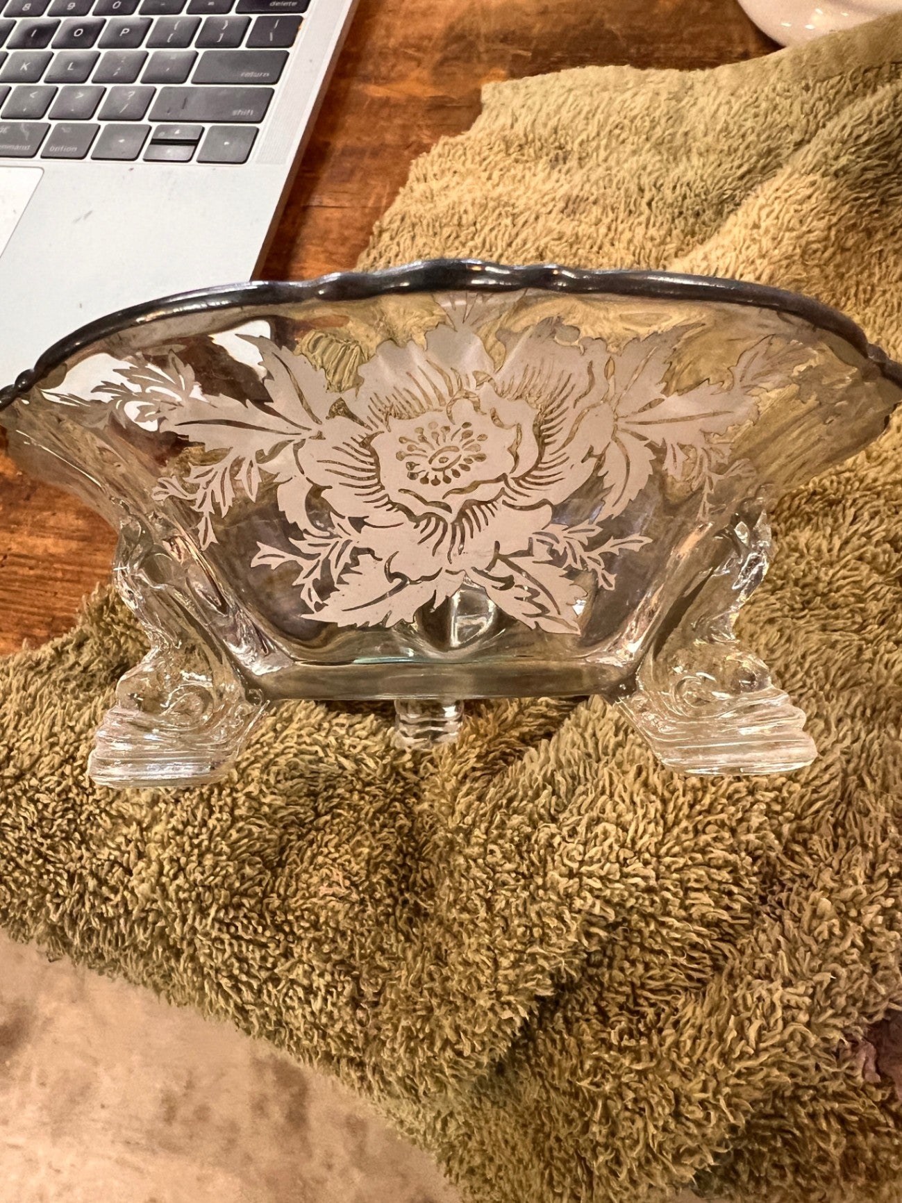 Decorative Glass Clear with floral etching Glass