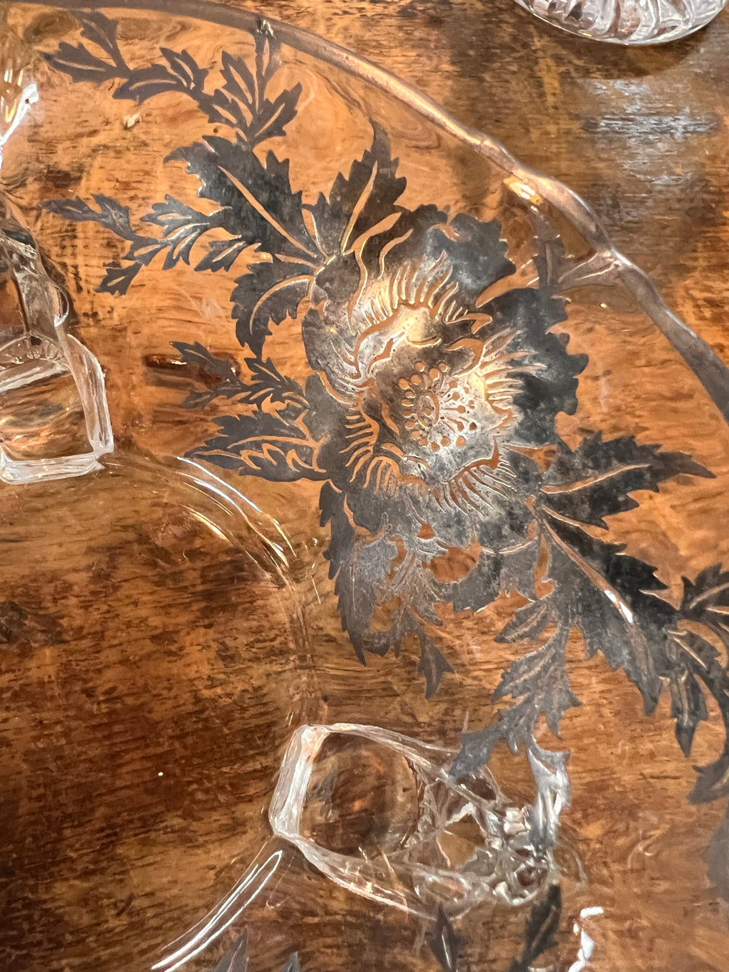 Decorative Glass Clear with floral etching Glass