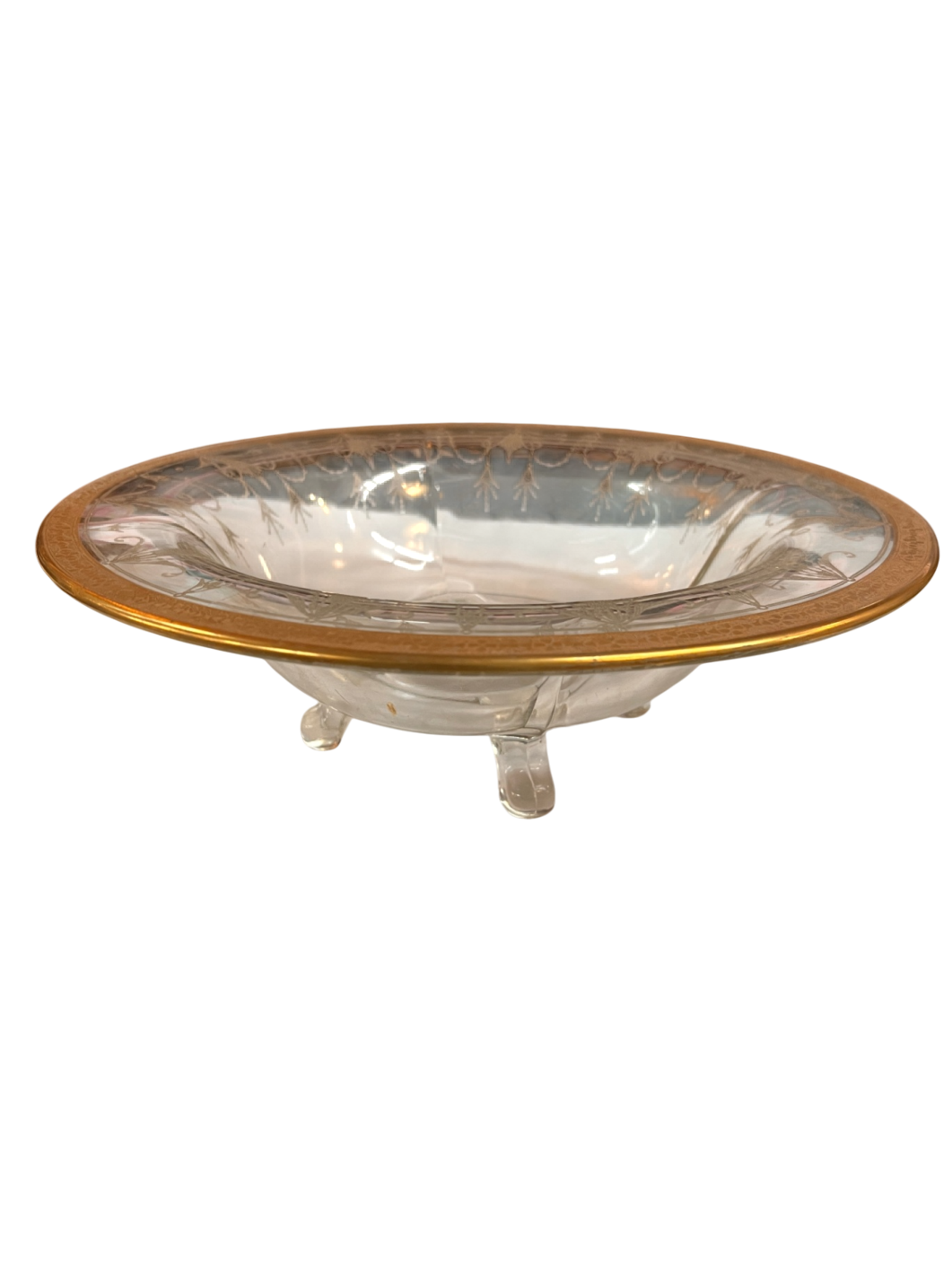 Decorative Plate Gold and clear Glass