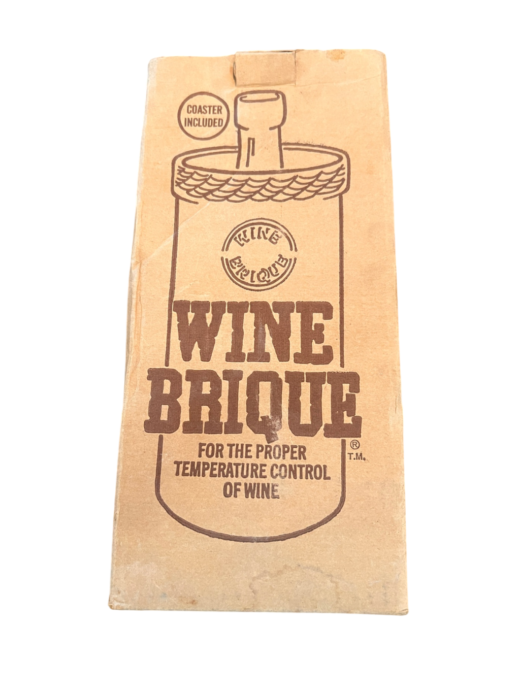 Vintage "Wine Brique" Terracotta Wine Cooler with Coaster – Original Box