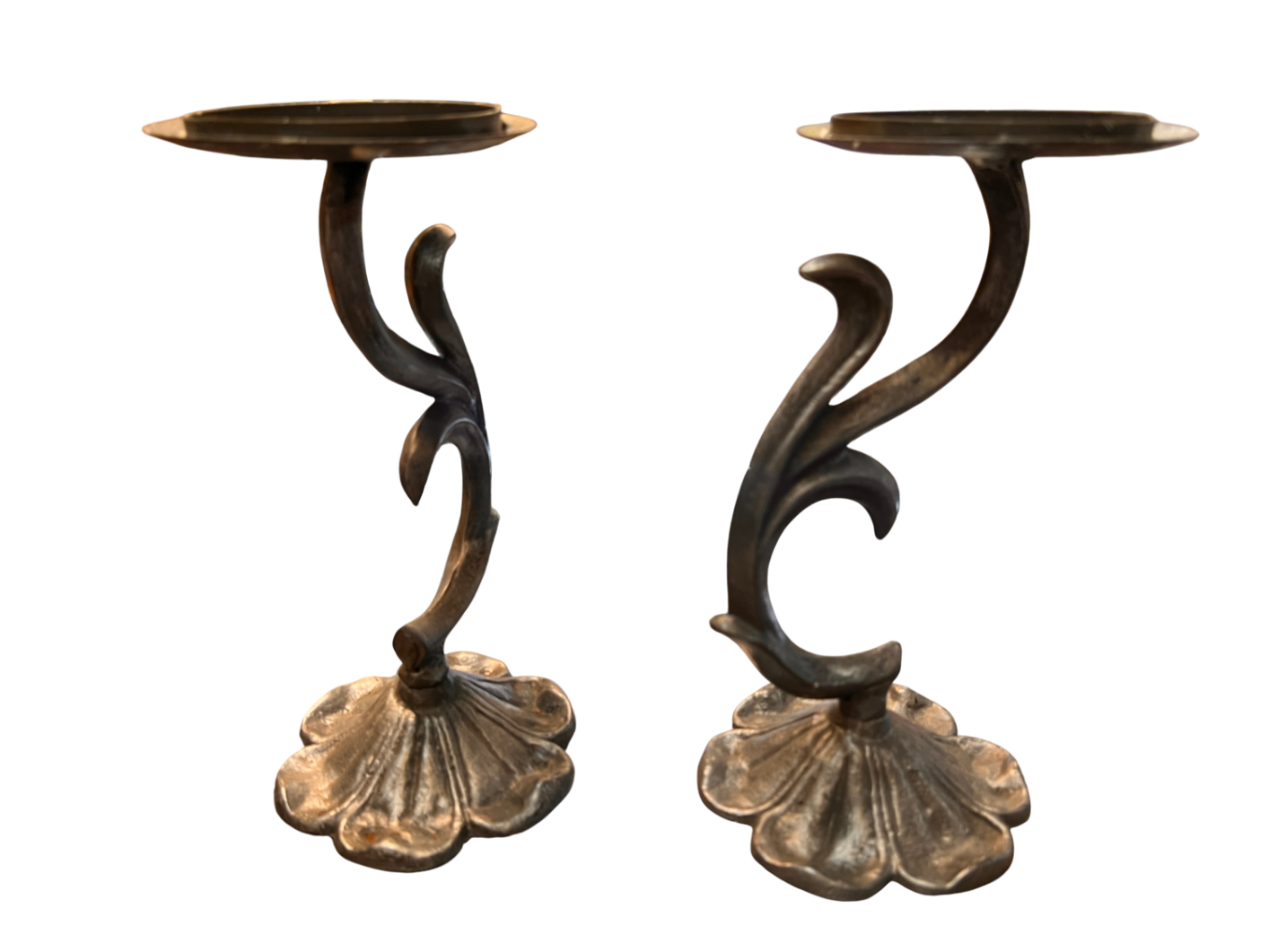 Vintage Candle Holders Bronze/Brown Metal