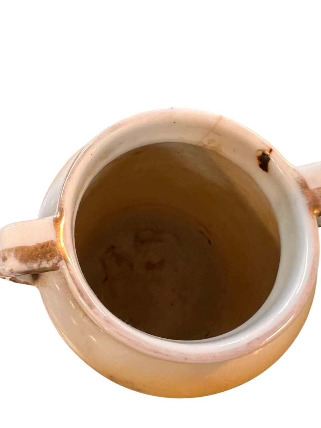 Vase Cream with orange and brown accents 陶瓷