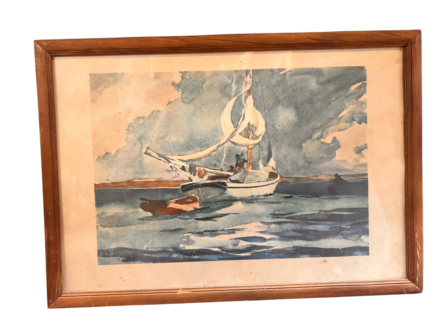 Water Color Print Winslow Homer "Sloop Bermuda"
