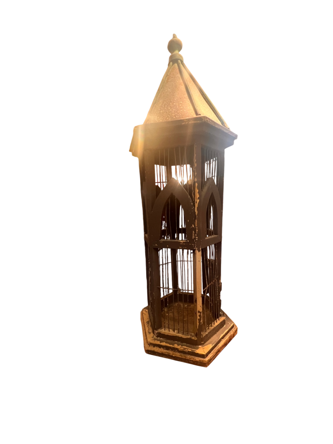 Decorative Wall Hanging Brown Wood and metal