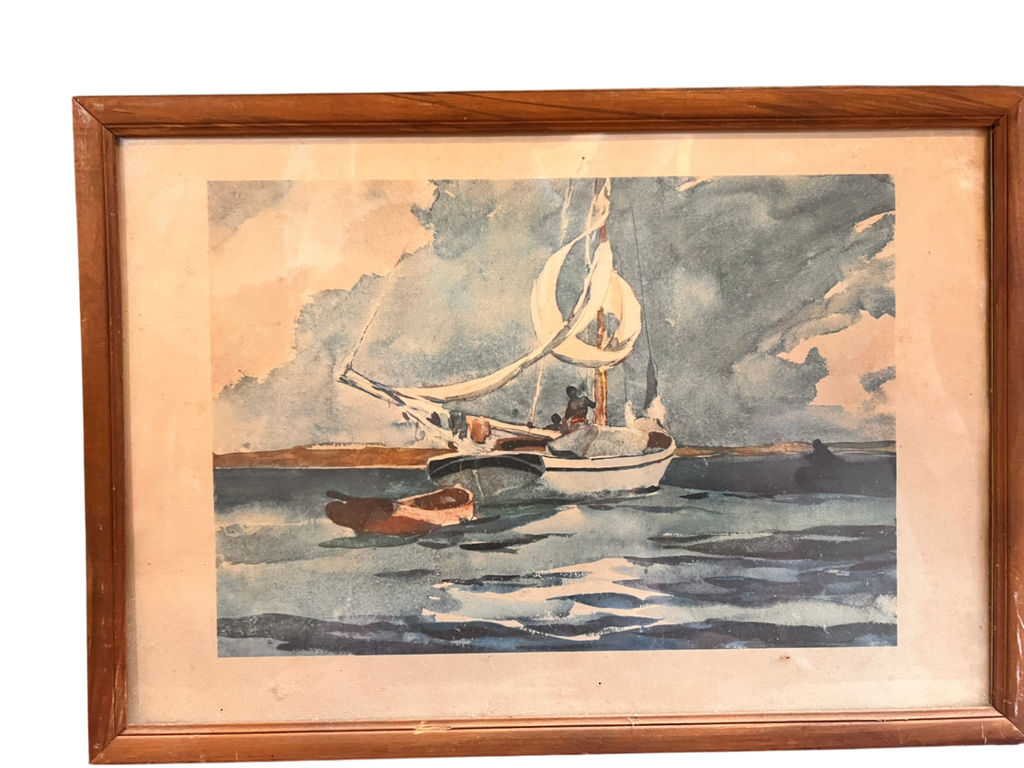 Water Color Print Winslow Homer "Sloop Bermuda"