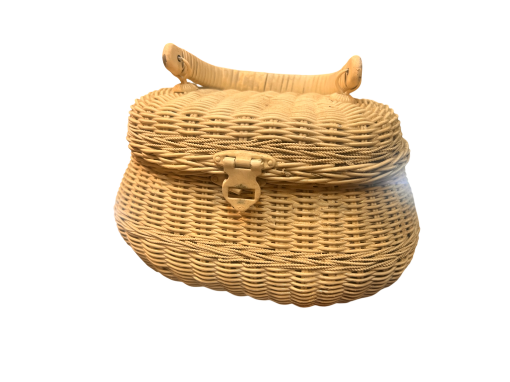 Handwoven Wicker Basket Natural Beige Wicker/Rattan