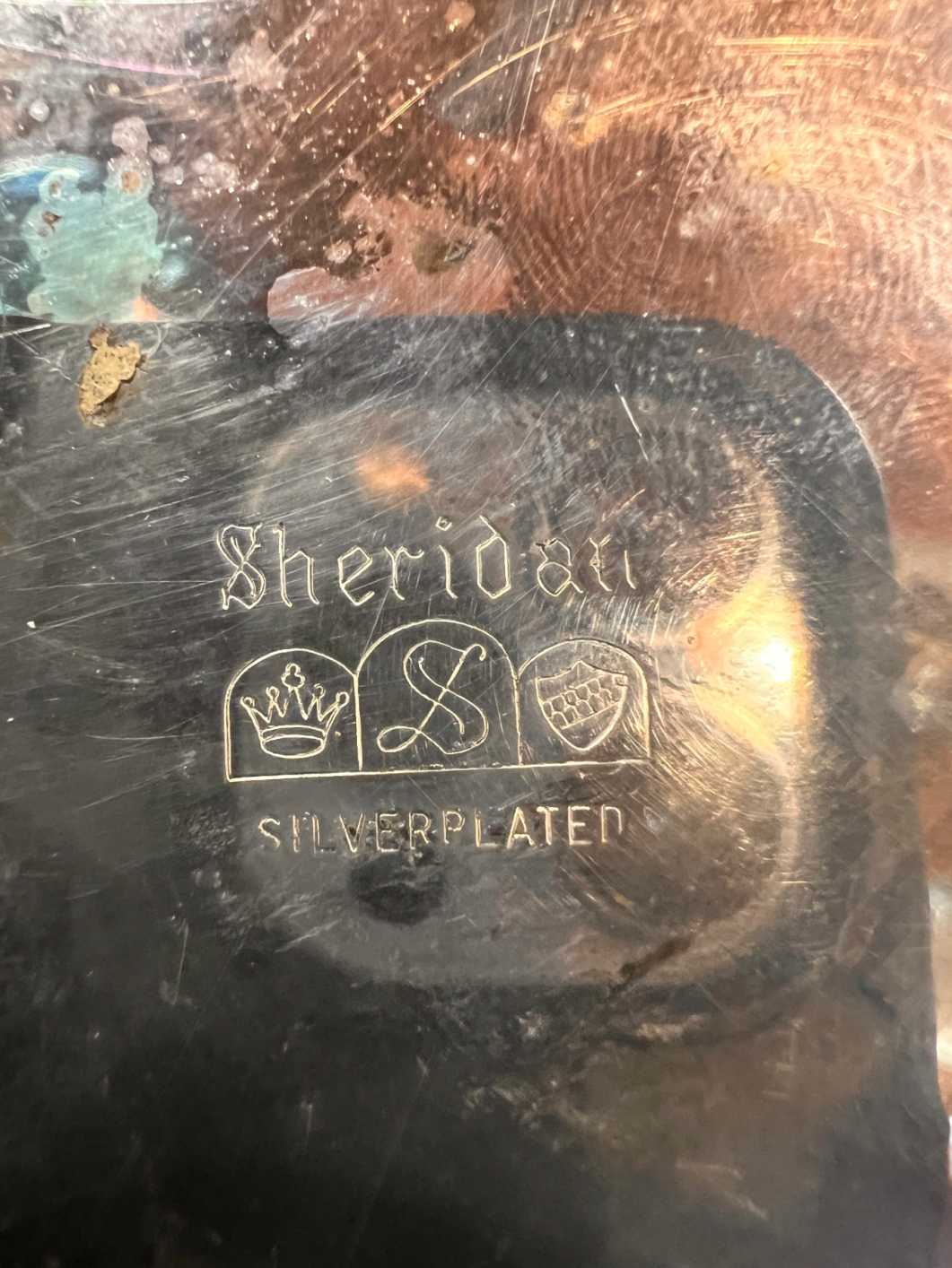 Sheridan Silverplate Two-Handled Serving Tray (Ornate Floral Handles & Scrollwork Center)