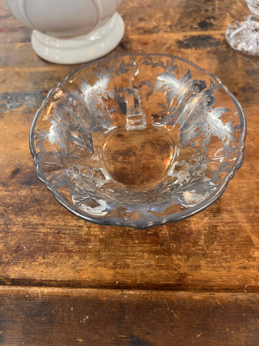 Decorative Glass Clear with floral etching Glass