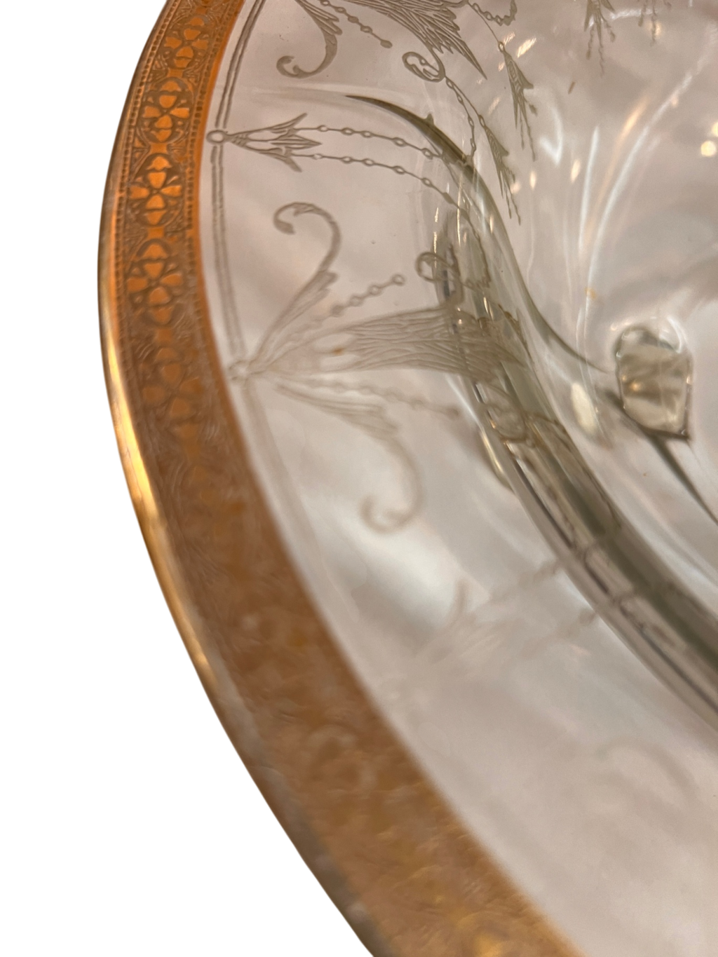 Decorative Plate Gold and clear Glass