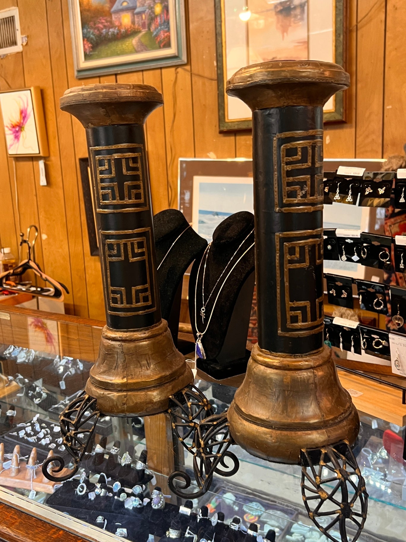 Decorative Wall Hanging Black and gold Wood and metal