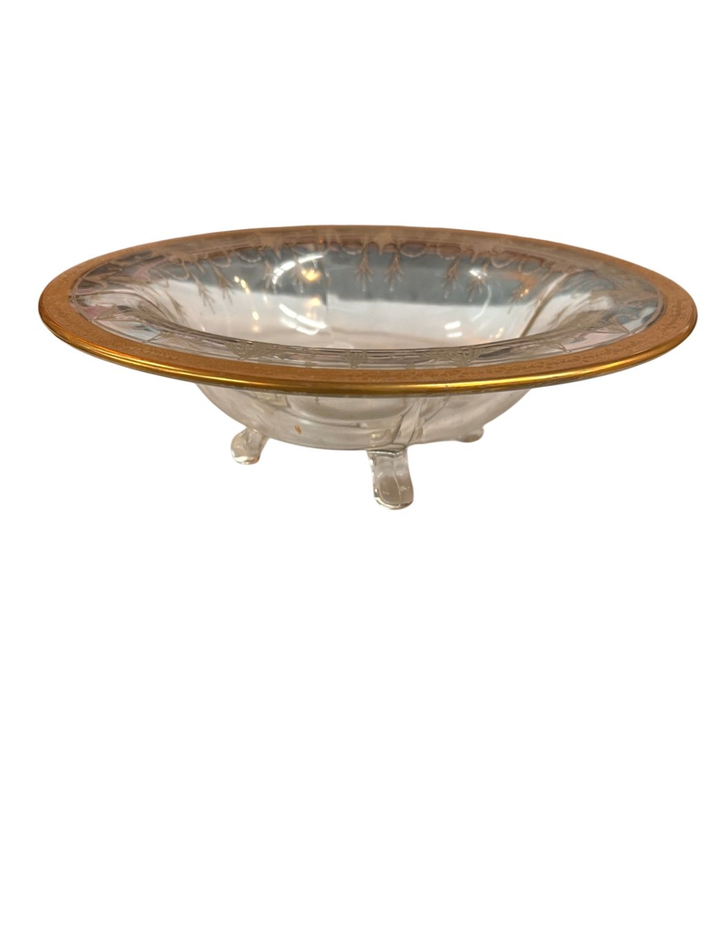 Decorative Plate Gold and clear Glass