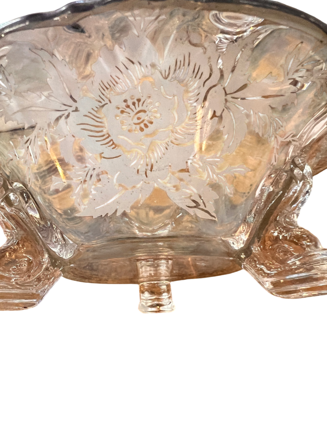 Decorative Glass Clear with floral etching Glass