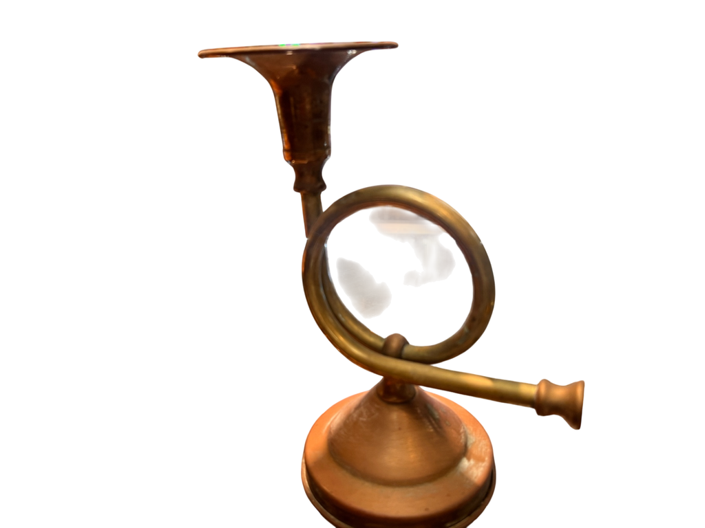 Trumpet Candle Holder Bronze Metal