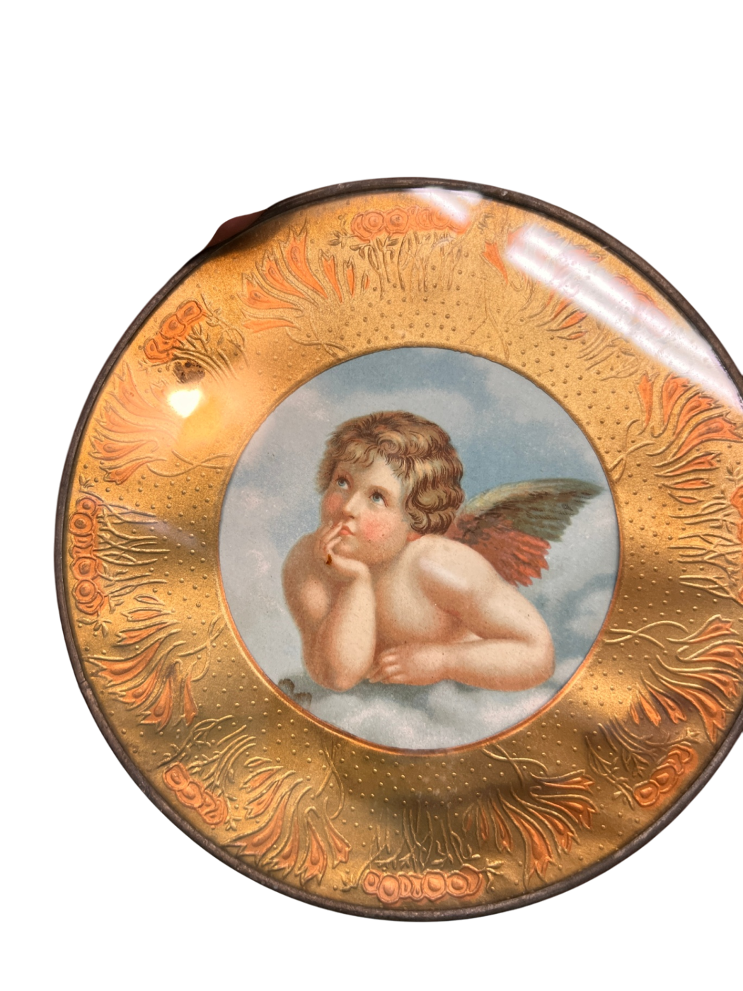 Decorative Wall Hanging Gold, multicolor Metal, print paper