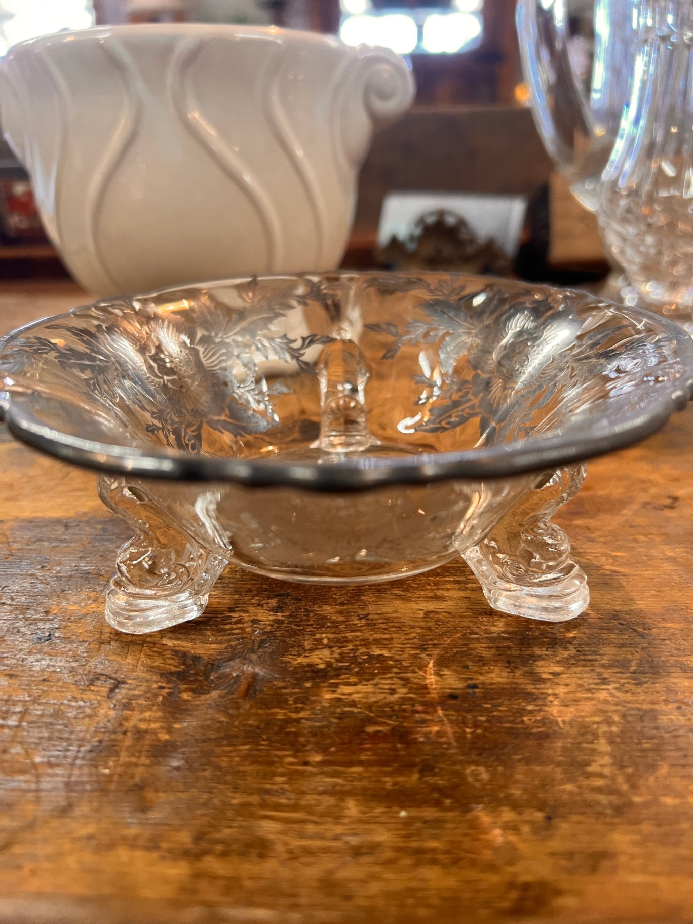 Decorative Glass Clear with floral etching Glass