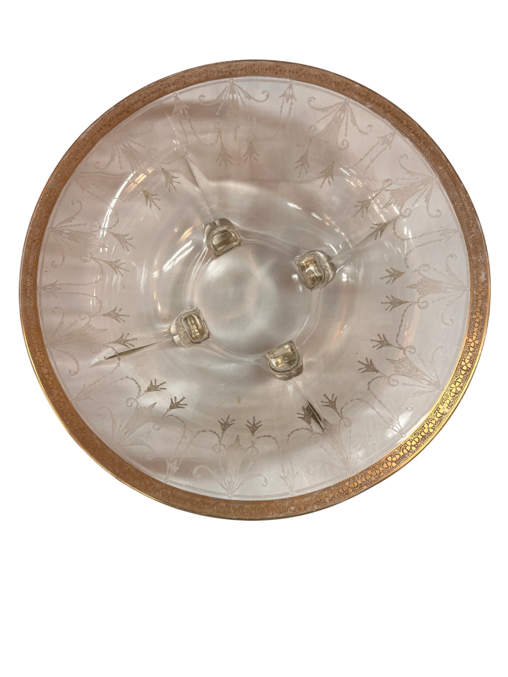 Decorative Plate Gold and clear Glass