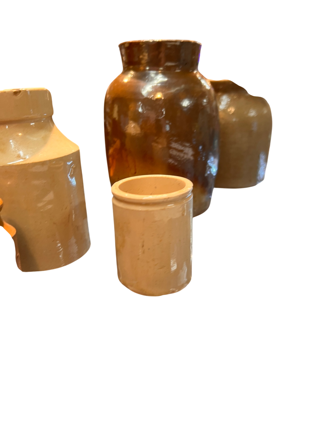 Miniature Cream-Colored Stoneware Jar