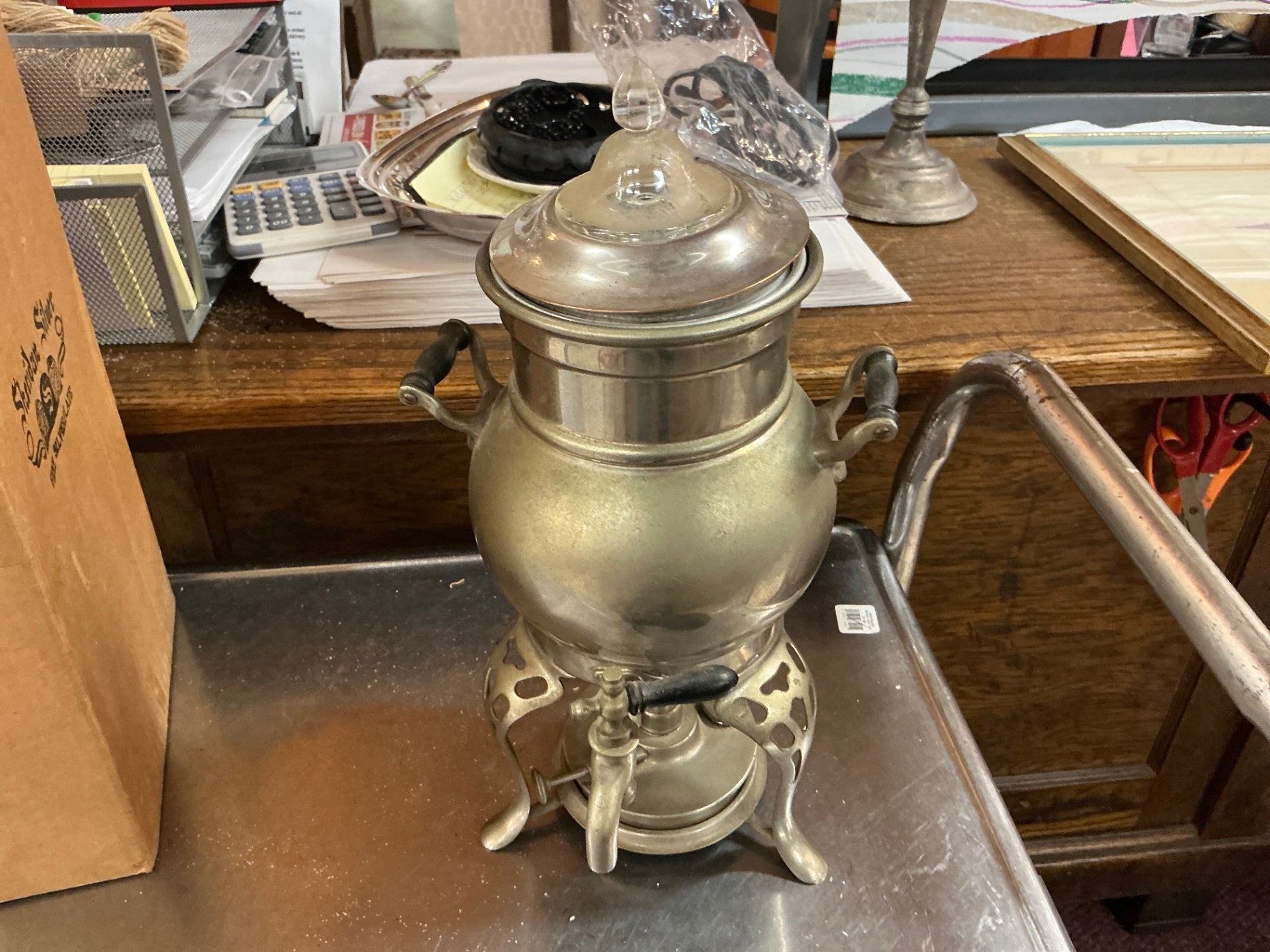 Vintage Coffee Perculator Brass/Metallic Metal (likely brass or similar alloy)