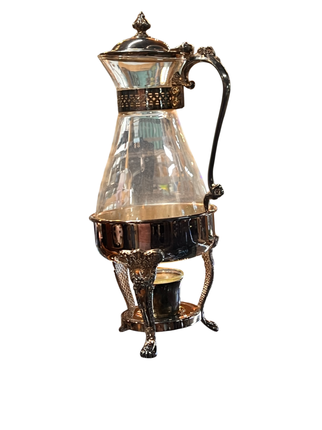 Sheridan Silverplate Coffee Carafe with Stand & Box