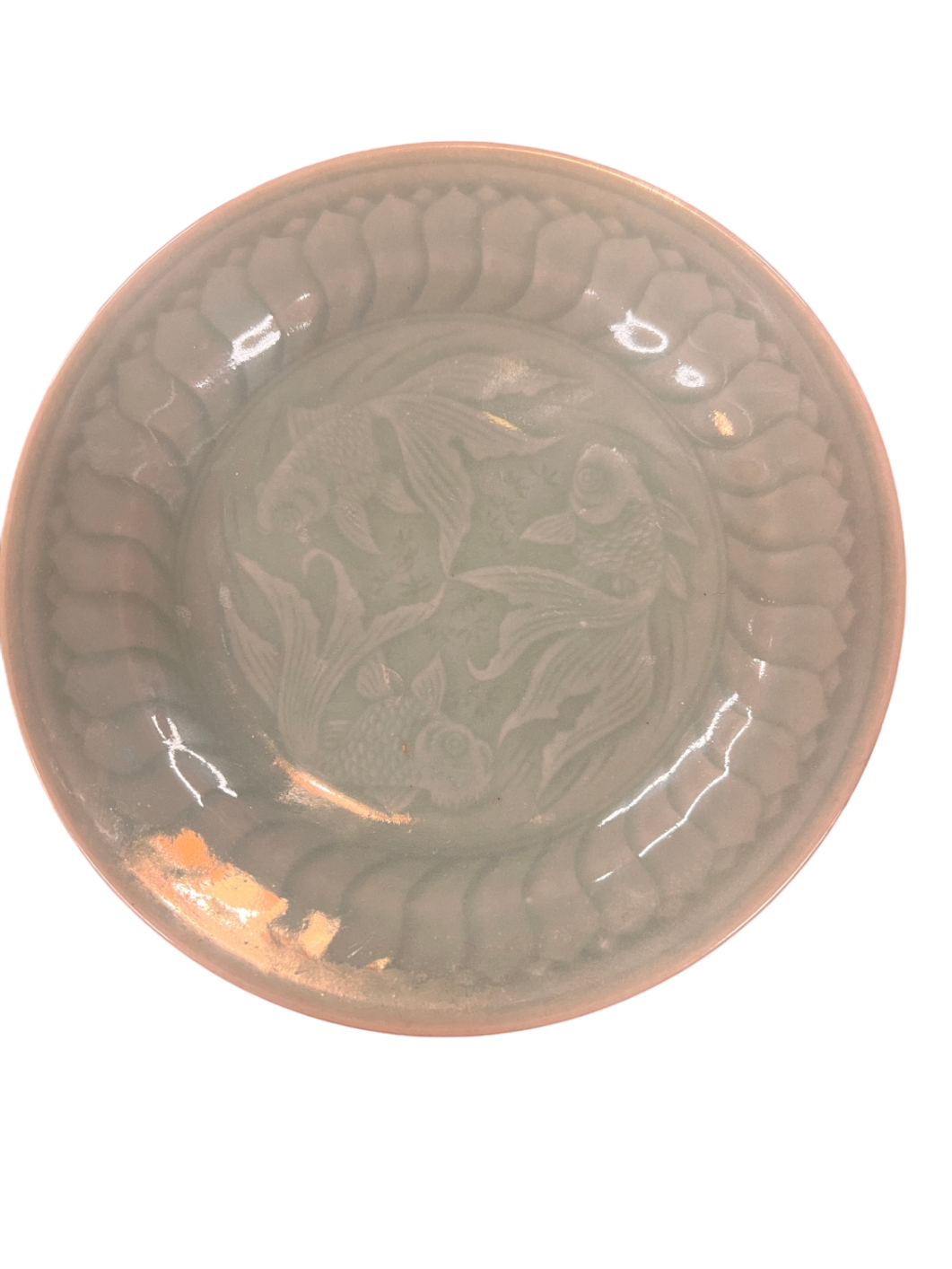 Celadon Plate with Fish Motif