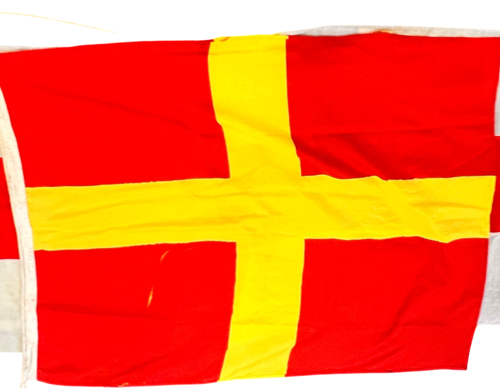 "R" (Romeo) – Red with Yellow Cross Flag