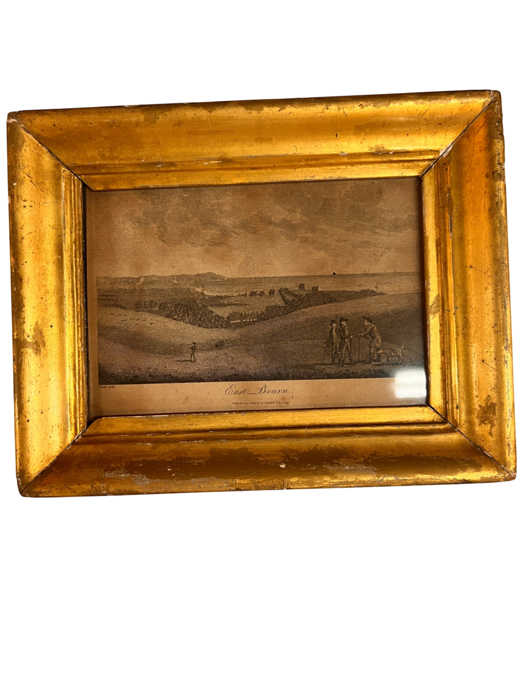 1793 Antique Engraving – “East Bourn” by Nixon – Framed