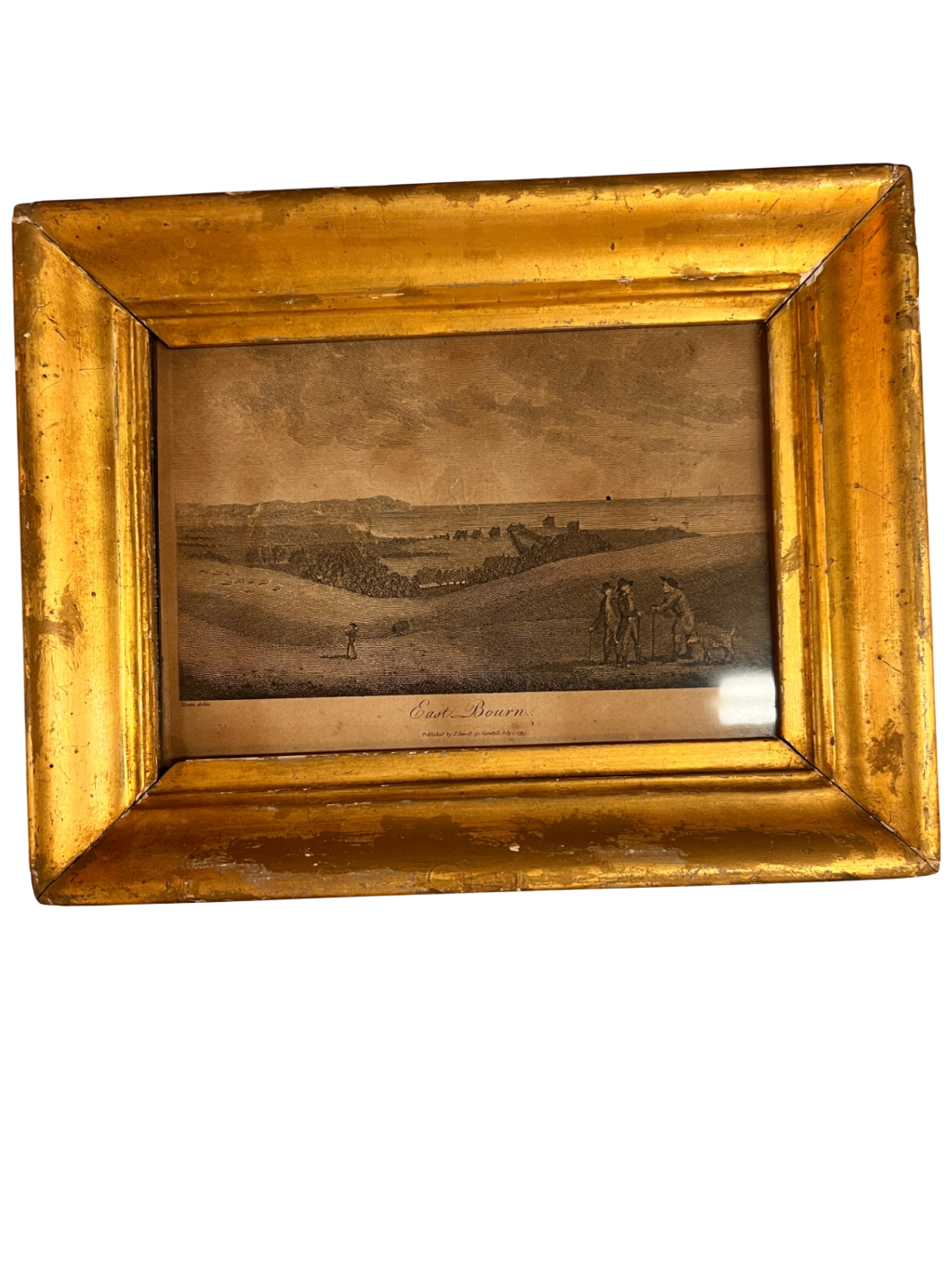 1793 Antique Engraving – “East Bourn” by Nixon – Framed