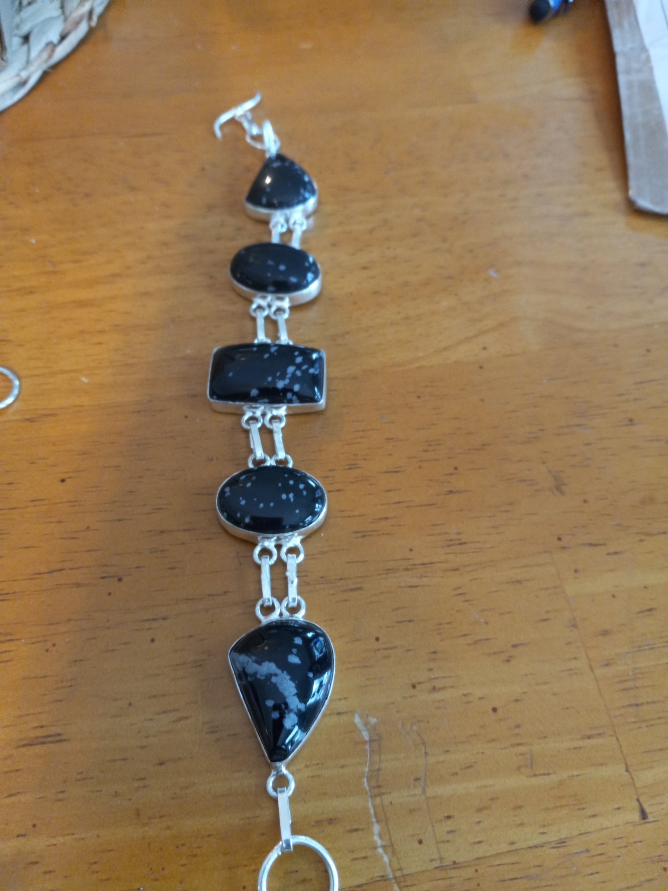 Snowflake obsidian bracelet dsc
